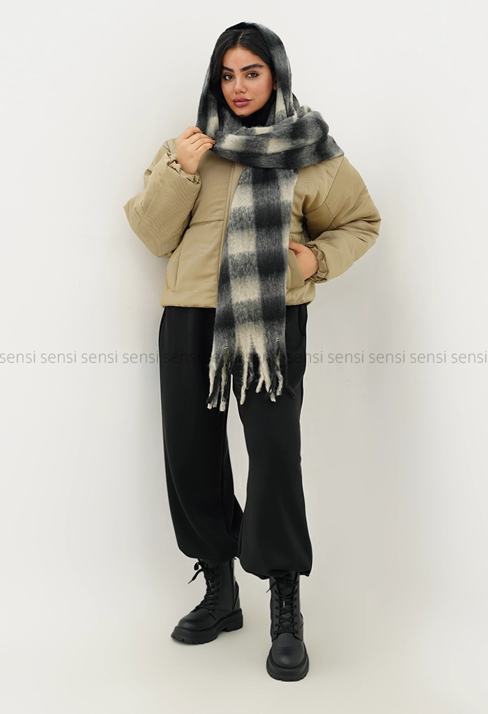 کاپشن کوتاه کتان کج راه کد1004770